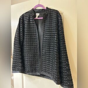 Chico’s Size 2 Black sequined jacket